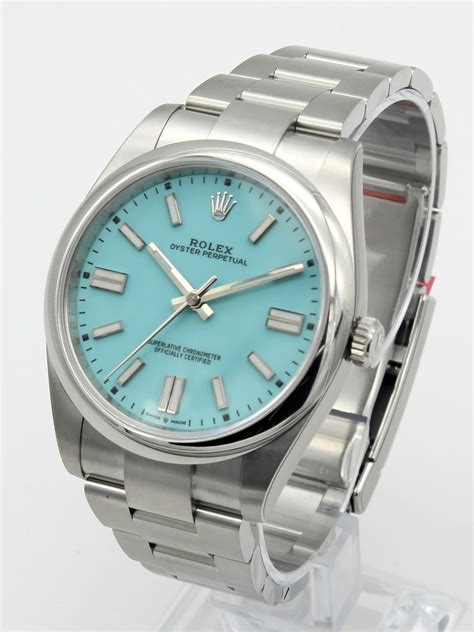 rolex oyster perpetual 41mm turquoise tiffany color blue|Rolex Oyster Perpetual price guide.